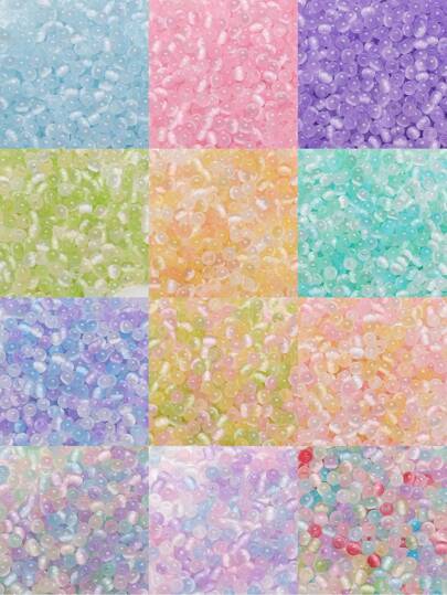 300-2700 件猫眼珠、4 毫米种子珠、用于珠宝制作的玻璃珠、多种颜色、圆珠 DIY 工艺珠套件、串珠和珠宝制作 - 友谊手链配件