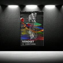 1 Pc Mindset Is Everything  Wooden Framed Canvas Painting -  Thickness 2.25cm/1inch,Home Gift Decoration, Room Decoration Aesthetic, Wall Decoration Art, Perfect Gift, Autumn And Winter Wall Decoration, Living Room Decoration, Bedroom Decoration, Kitchen Decoration, Entry Decoration, Bathroom Decoration, Direct Wall Painting, High Quality Wall Painting Poster