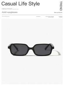 1 pièce Lunettes de style vintage avec cadre rectangulaire, mode pour hommes, tenues décontractées, convient pour la sortie, les vacances d'été à la plage, l'extérieur, les voyages