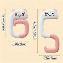 4pcs Cute Cartoon Animal Portable Hook Hanger Clips, With Plastic Hook, For Hanging Bags, Keys & Decor Accessories