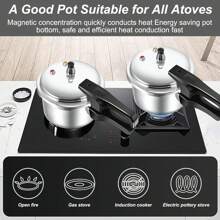 4L Stainless Steel Pressure Cooker,Pressure Cooker Gas Stove Cooking Pot Tall Pot Kitchen Pressure Pot Pressure Pot for Cooking Pressure Pots Home Pressure Pot Aluminum Alloy Gas Stoves 22L Induction Cooker,Compatible with Gas & Induction Cooker - Plateado - Ver 4