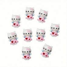 Sanrio Hello Kitty 2pcs 3D Silicone Bead Set - DIY Jewelry Crafting Supplies For Fashionable Keychain, Bracelet & Necklace - Handmade, Don't Kill