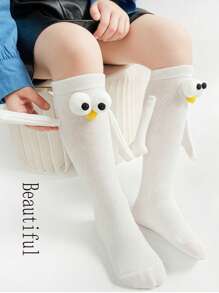 1 Pair, Summer, New, Cartoon, Casual, Soft, Socks, Elementary School, Breathable Socks, Suitable For Mother's Day, Party, Daily, Children's Socks, White, Heelless Doll, Stockings - Multicolor - View 12