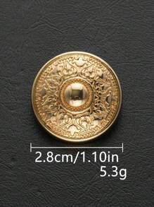 Set de 8 piezas/paquete de botones grandes y redondos con textura vintage y diseño de tótem, adecuados para uniformes, ropa especial, decoración, camisas, suéteres, trajes, abrigos, chaquetas, botones de metal, accesorios de costura DIY de artesanía