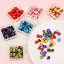 10pcs 8mm Colorful Cylindrical Beads Glass Thousand Flower Beads For Jewelry Making, Bracelets, Necklaces DIY - Craft Accessories