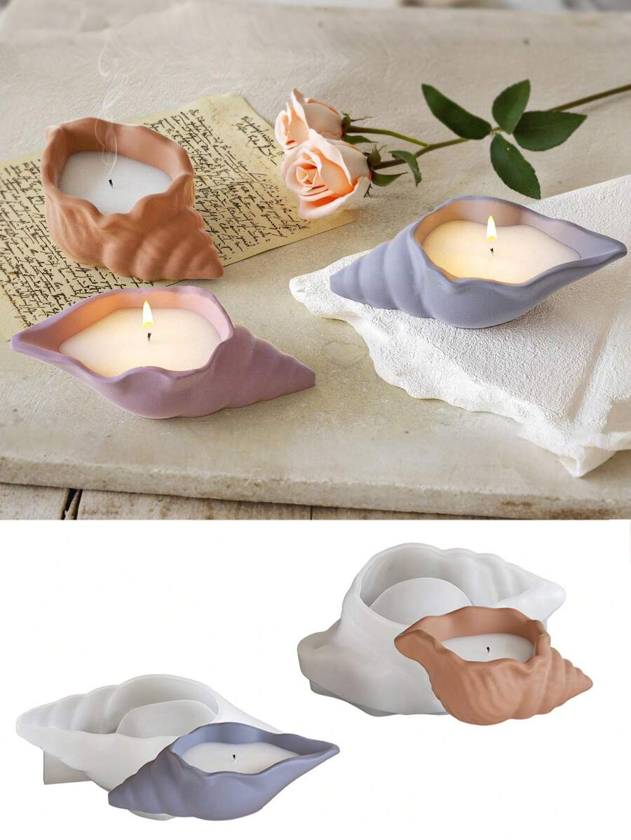 1 件海螺储藏罐硅胶模具，海螺蜡烛杯，适用于家居装饰、房间装饰、婚礼装饰、手工香薰蜡烛罐模具、DIY 多肉植物杯环氧树脂石膏模具、女性礼物、礼物、最佳朋友礼物、DIY 礼物 - Whelk - 查看 1