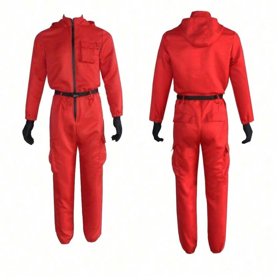 In-Stock Red Jumpsuit Movie Cosplay Costume For Adults, Suitable For Festivals, Parties And Role-Playing - XXL - View 1