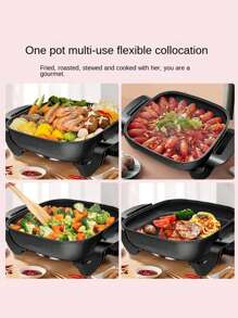 AORAN Electric Frying Pan, 12x12 Inch Non-Stick Electric Hot Pot, With Stand-Up Glass Lid, 5-Level Adjustable Temperature Controller, Aluminum Base, Frying, Baking, Steaming, Easy To Clean, 1500W High Power - US A Type Plug(110-127V) - View 11