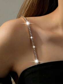 2件装镶钻女士文胸肩带金属露背文胸内衣配件 - 可調式肩帶 - 查看 6