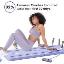 ZENROUS Pilates Board, Multi-Functional Ab Exercise Board, Foldable Home Pilates Reformer, Maximum Load 300 Lbs Fitness Board With Kneeling Pad And Timer, Abs Workout Equipment For Abdominal & Core Strength Training Springtok - 普通黑灰色(不含繩) - 查看 4
