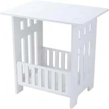 Modern 3 Tier Side Table 49x46x29.5cm - Space-Saving Wood Nightstand End Table For Home Bedroom Living Room With Easy Assembly - 白色 - 查看 1