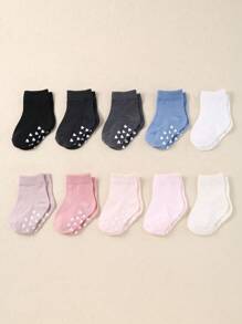 20 Pairs Random Polka Dot Pattern Baby Socks, Suitable For Baby Boys And Girls, Heart-Shaped Anti-Slip Dots, Great For Christmas/Thanksgiving Gifts, Baby Socks, Newborn Socks, Toddler Socks, Infant Socks - Multicolor - View 5
