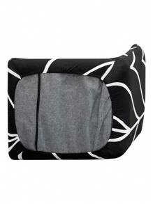 1pc Printed Portable Floor Chair Cushion Cover, Elastic Removable Flower Pattern Floor Chair Slipcover
