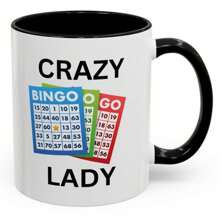 Crazy Bingo Lady Coffee Mug, Fun Gift For Bingo Lovers, Unique Drinking Cup For Game Nights, Perfect For Birthdays, Home And Kitchen Decor
