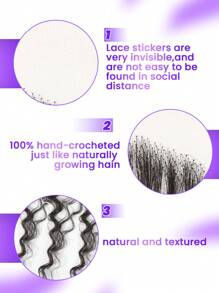 V/I Shape Reusable Edges Hair Top Transparent Lace Edges Hair Extensions, Soft & Natural Fake Baby Hair Edges For , Handmade Real Human Hair Pieces, Natural Black Color 2 PcsL Deep Wave/Curly Wave/Water Wave - Natural Black - View 9