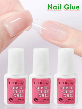 7g Super Strong Sticky Nail Glue With Brush, Fast-Dry Gel Adhesive For False Nail Tips, Acrylic Nails, Press On Nails, And Decorative Fake Nails, Long-Lasting Adhesion Applicator, Ideal For Mini Rhinestone Nail Art Decoration