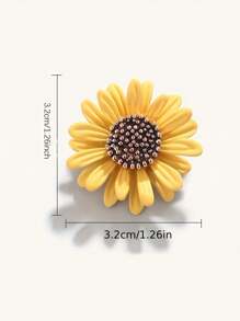1pc Multi-Color Daisy Flower Metal Badge, Minimalist Elegant Lapel Pin Brooch - Daisy - View 3