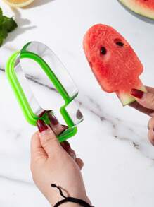 1 pieza Molde para paletas de hielo en forma de rebanada de sandía, cortador y divisor de helado