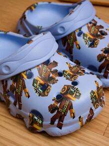 1双春夏男童卡通可爱舒适时尚休闲轻便透气防滑耐磨露趾沙滩凉鞋 - 藍色 - 查看 3