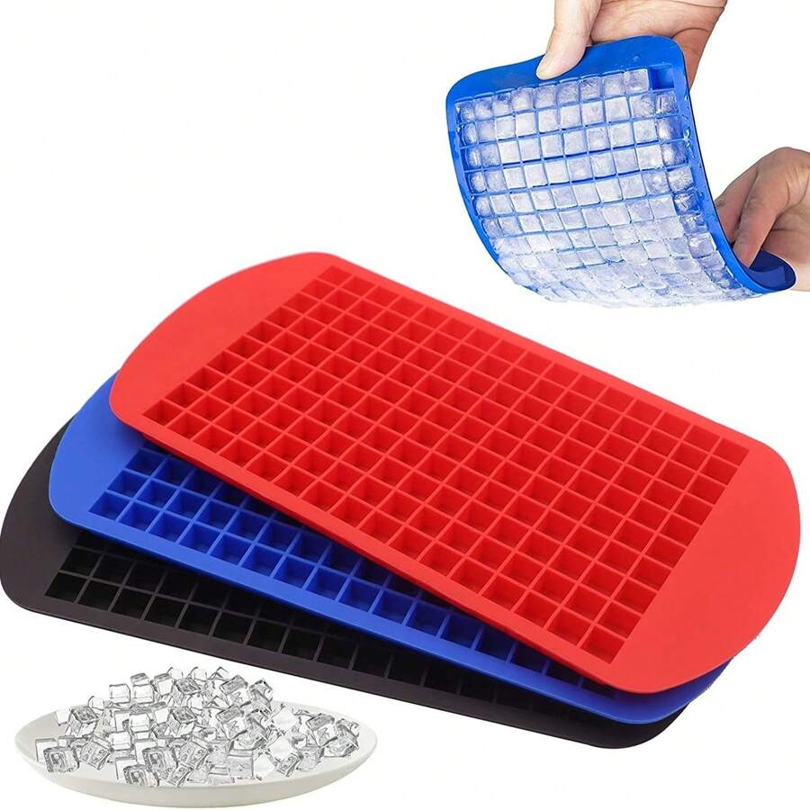 1pc 1cm Ice Cube Tray With 160 Slots, Mini Silicone Ice Cube Mold, Super Small Square Ice Cube Maker