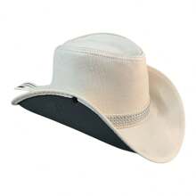 Custom Suede Cowboy Hat With Shiny Band - Off - View 2