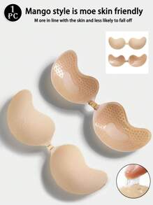 Set de 4 piezas (2 negros + 2 color piel) de copas de sujetador adhesivo de silicona sin tirantes, sin espalda y con efecto push up, realzador invisible de escote para mujeres, pétalos de sujetador adhesivos transpirables para vestidos de escote pronunciado y prendas sin espalda - Multicolor - Ver 15