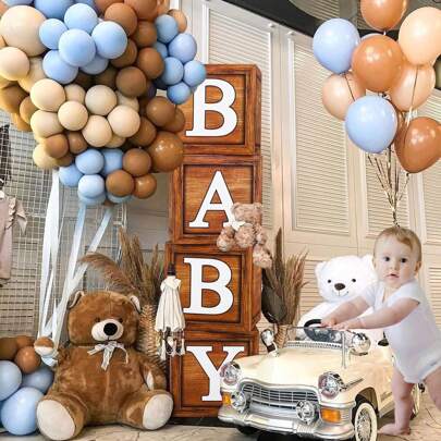 复古木纹 BABY 字母气球盒，婴儿淋浴装饰气球盒，性别揭示派对装饰礼品盒摄影道具背景装饰盒，生日装饰婚礼装饰家居装饰房间装饰背景装饰派对配件，家居装饰婴儿淋浴家庭装饰礼品，生日礼物派对 Favo