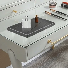 1 conjunto de organizador de bandeja de acrílico transparente/preto, suporte para cosméticos, joias, maquiagem, banheiro, cozinha, balcão, luz de luxo - Multicolorido - Ver 12