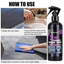 300ML Agente de revestimiento pulidor de pintura 3 en 1 para coche con capa de nano cristal hidrófoba, recubrimiento cerámico de nano