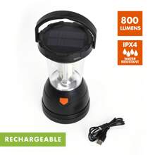 Triplex LED 800 Lumens Survival Lantern' Rechargeable' Solar' And Crank