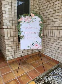 1PC 66inch Foldable Easel Stand, Baby Shower Sign Easel Stand - Portable Display Stand - Holds 5lbs" For Baby Shower Party Banner And Poster Display Adjustable Metal Tripod Ground And Tabletop Easel Stand, Large Floor Adjustable Metal Painting Easel Tripod Black Base Easter Gift,Wedding Basics Easel Stand Instant Floor Poster Lightweight Collapsible Birthday Wedding Outdoor Decoration