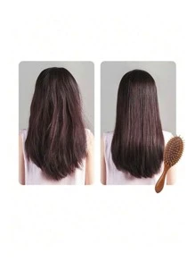 1pc Paddle Brush Sandalwood Massage Comb Anti-Static, Non-Knotted Hair Oval Natural Sandalwood Air Cushion Massage Comb Specially For Women Long Hair Meridian Comb Large Plate Comb Home