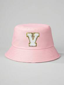 1pc Adjustable A-Z Letter Print Bucket Hat, Outdoor UV Protection Casual Hat For Spring, Autumn Travel, Beach, For Men And Women - Bucket Hat - View 36