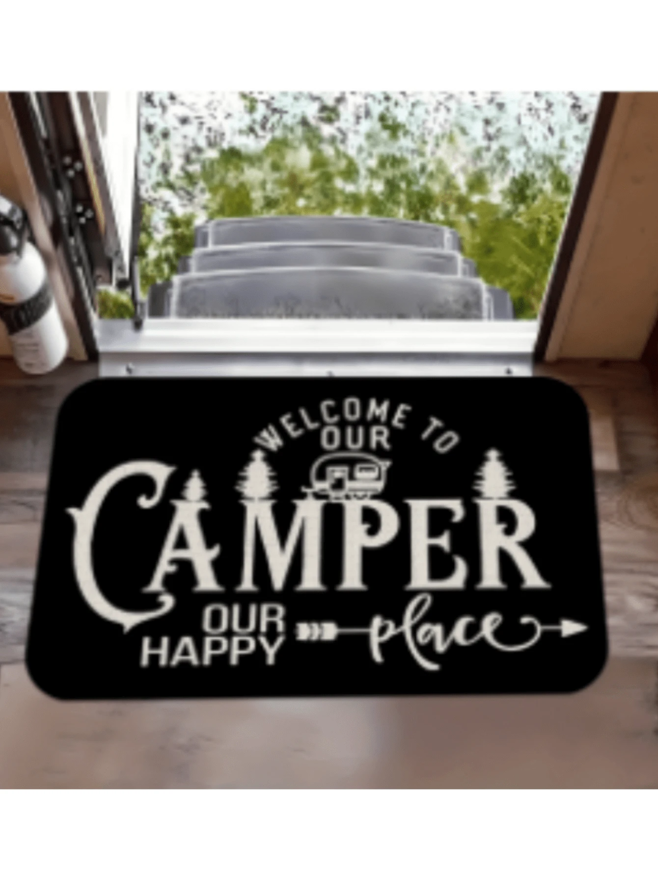 Camper Welcome Door Mat -Non-Slip,Easy Clean & Stain Resistant, MachineWashable Crystal Velvet Rug For Living RoomBedroom,Kitchen.Office & VacationHome Decor - Multicolor - View 1