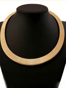 1pc Unique Versatile Exaggerated Snake Bone Choker Necklace, Suitable For Daily Wear, Great Gift For Friends - Gold - View 2