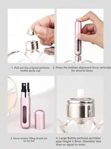 2 pièces Bouteille de parfum rose vif de 5 ml, bouteille de rangement de parfum, bouteille de vaporisateur rechargeable, bouteille de décantation de parfum, petite bouteille réutilisable