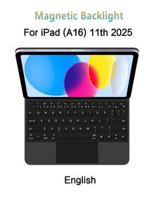 Magic Keyboard For IPad A16 11 Inch 2025 11th 10th Generation Tablet For IPadA16 Ipad11 Magnetic Smart Cover Keyboards Folio Case Compatible With IPad(A16) Tablet A3354, A3355 A3356 Backlit Trackpad - Black - View 16