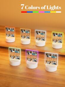 Customized Photo Acrylic Night Light With Printed Picture, Personalized Home Decor As Gift For Best Friend, Birthday, Holiday, Valentine Day, Valentine Day Decor Ornamental Exquisite, High-Quality Custom, Personalized, Unique Ideal Gifts For Her Boyfriend, Girlfriend, Dad, Mom, Family, Friends, Pets, Daughter, School Students, Son For Anniversaries, For Birthdays, For Graduation School, Home, Office,Graphic Print - 3mm Small Square + Bestie02 - View 2