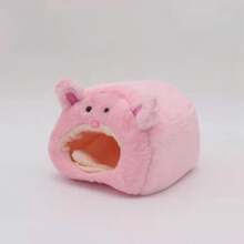 1 pieza Casa de oso marrón con cama para hámster, accesorio de jaula para animales pequeños, suministros para hámster, suministros para mascotas, "Oso Amoroso"