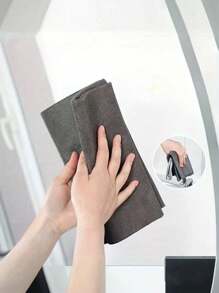 5pcs Magic Cloth Non-Trace Wiping Glass Cloth, Special Waterless Printing Cloth Mirror Cleaning Utensils, Technical Non-Trace Cleaning Cloth - Professional Glass Mirror Cleaning Towel, Waterless Wiping, Gray Microfiber, Home Kitchen, Bathroom Glass, Home Multi-Functional Cleaning Cloth