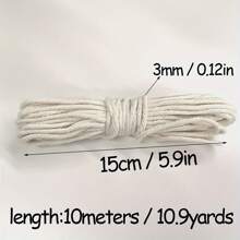 4 毫米 10 米绳编织扭纹花边绳 100% 天然适用于手工家居装饰 DIY 工艺品