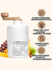 1pc Hand-Operated Ice Breaker, Hand-Operated Crusher, Portable Chopper, Transparent Stainless Steel Crusher, Beverage Machine, Used For Rapid Self-Made Shaved Ice, Snow Cone, Smoothies, Cocktails, Etc., Equipped With Stainless Steel Blades For Easy Cleaning And Storage, Summer Ice Trays & Bins, Summer Kitchen Accessories