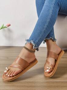 Latest Women's Roman Flat Sandals - Brown - View 3