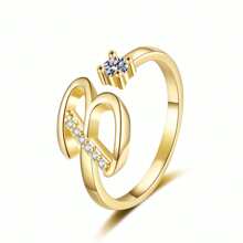 Juego de 26 anillos con letras del alfabeto inglés, joyería de anillos versátiles y ajustables de extremo abierto, regalo ideal para vacaciones