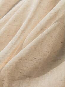 1 件装轻薄横梁窗帘，木质亚麻纹理，适用于阳台、茶室 - 米色 - 查看 11