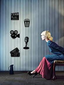 1/5 tác phẩm nghệ thuật treo tường bằng kim loại theo chủ đề phim - Trang trí rạp chiếu phim với biển hiệu vé bỏng ngô cuộn phim, trang trí rạp chiếu phim tại nhà, phòng khách, phòng ngủ, văn phòng, studio, quà tặng tiệc theo chủ đề đêm chiếu phim hoàn hảo cho những người yêu phim - Nhiều màu - Xem 5