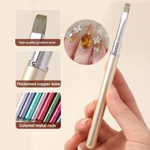 Hot 6pcs Metal Gel Brush Detachable Body Design Nylon Hair Nail Art Brushes Set