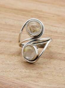 Golden Rutile 925 Sterling Silver Gemstone Adjustable Ring - Golden Rutile - View 2