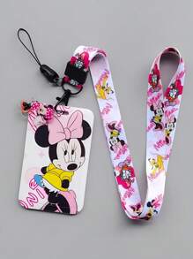 Portacarte di Cartoni Animati  St, Portacard per Studenti con Predino a Trasferimento Termico, Cordino in Poliestere per Badge ID, Regali per il Ritorno a Scuola