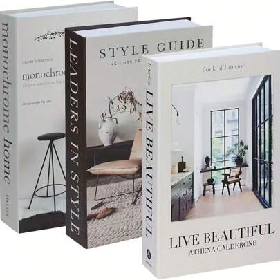 1 pieza Revista/Libro decorativo plegable, libro falso minimalista en inglés para mesa de centro, decoración de exhibición para el hogar, hotel, villa, tapicería de lujo